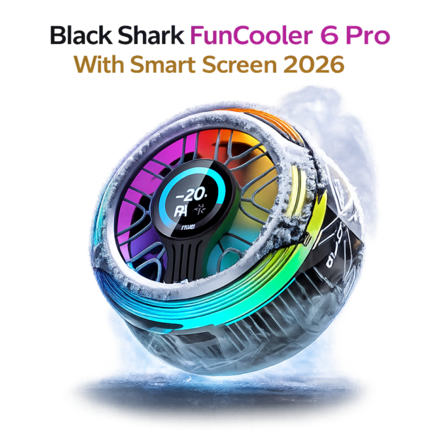 Black Shark 6 Pro 35W Magnetic  Cooler Semiconductor RGB Lighting With Smart Screen